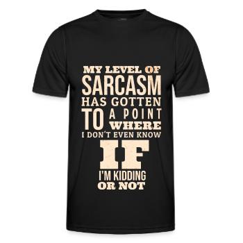 Mon niveau de sarcasme est arrivé à un point - T-shirt sport Homme - noir - Devant - AI Model Male 178 dark (178cm)