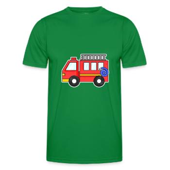 Camion de pompiers - T-shirt sport Homme - vert - Devant - AI Model Male 178 dark (178cm)