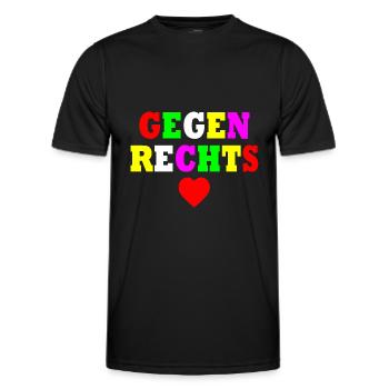 Gegen rechts - Männer Funktions-T-Shirt - Schwarz - Vorne - AI Model Male 178 dark (178cm)