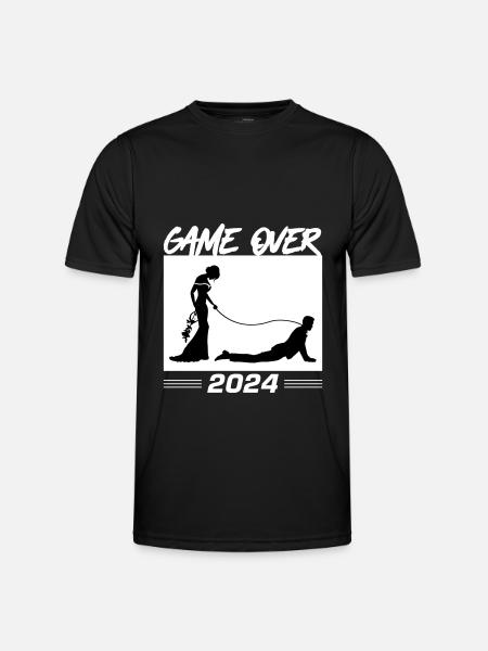 Game Over 2024 Hochzeit - Männer Funktions-T-Shirt - Schwarz