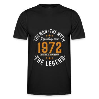 1972 Man Myth Legend Birthday Gift - Men's Functional T-Shirt - black - Front - AI Model Male 178 dark (178cm)