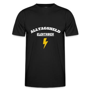 Alltagsheld Elektriker Handwerker Held Geschenk - Männer Funktions-T-Shirt - Schwarz - Vorne - AI Model Male 178 dark (178cm)
