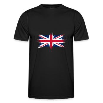 Union Jack British Flag Brush Style - Men's Functional T-Shirt - black - Front - AI Model Male 178 dark (178cm)