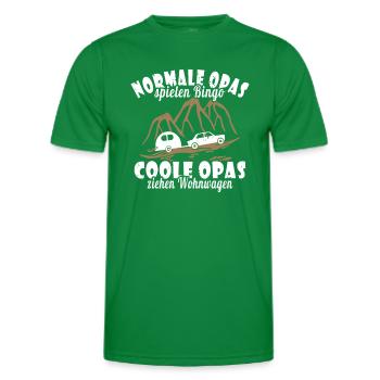 Wohnwagen Camping Rentner Opa - Männer Funktions-T-Shirt - Kelly Green - Vorne - AI Model Male 178 dark (178cm)