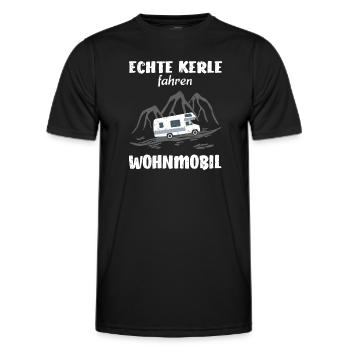 Wohnmobil Lustig Mann Kerl - Männer Funktions-T-Shirt - Schwarz - Vorne - AI Model Male 178 dark (178cm)