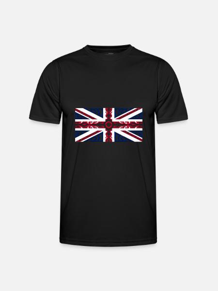 Union Jack British Flag Tribal Style - Men's Functional T-Shirt - black