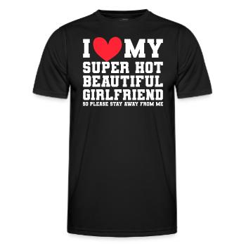 Ich Liebe Meine Freundin Paare Freund Geschenkidee - Männer Funktions-T-Shirt - Schwarz - Vorne - AI Model Male 178 dark (178cm)