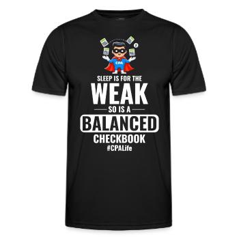 CPA-Superheld: Jonglieren mit Taschenrechnern mit einem Augenzwinkern - Männer Funktions-T-Shirt - Schwarz - Vorne - AI Model Male 178 dark (178cm)