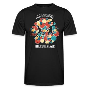 Floorball Unihockey Feldhockey Hallenhockey - Männer Funktions-T-Shirt - Schwarz - Vorne - AI Model Male 178 dark (178cm)