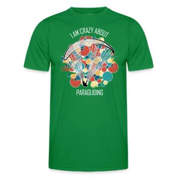 Paragliding Gleitschirm Paragleiter Paraglider - Men's Functional T-Shirt - kelly green - Front - AI Model Male 178 dark (178cm)