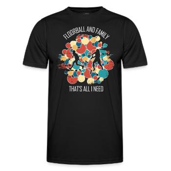 Floorball Unihockey Feldhockey Hallenhockey - Männer Funktions-T-Shirt - Schwarz - Vorne - AI Model Male 178 dark (178cm)
