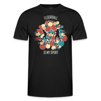 Floorball Unihockey Feldhockey Hallenhockey - Männer Funktions-T-Shirt - Schwarz - Vorne - AI Model Male 178 dark (178cm)