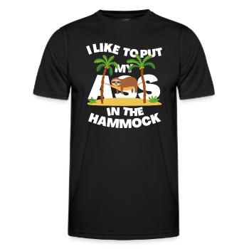 ICH MAG ES, MEINEN IN DIE HÄNGEMATTE ZU STECKEN - Männer Funktions-T-Shirt - Schwarz - Vorne - AI Model Male 178 dark (178cm)