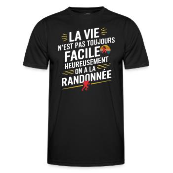 Zum Glück wandern wir ihn - Männer Funktions-T-Shirt - Schwarz - Vorne - AI Model Male 178 dark (178cm)