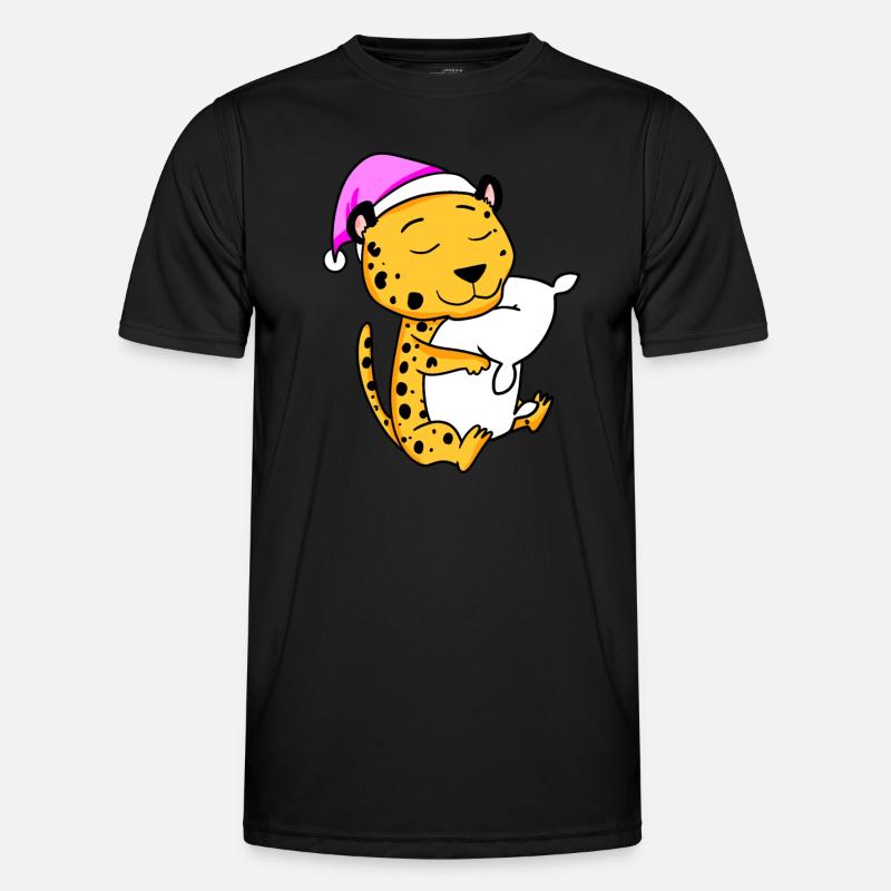 Cheetah with pillow and sleeping cap Men's Functional T-Shirt