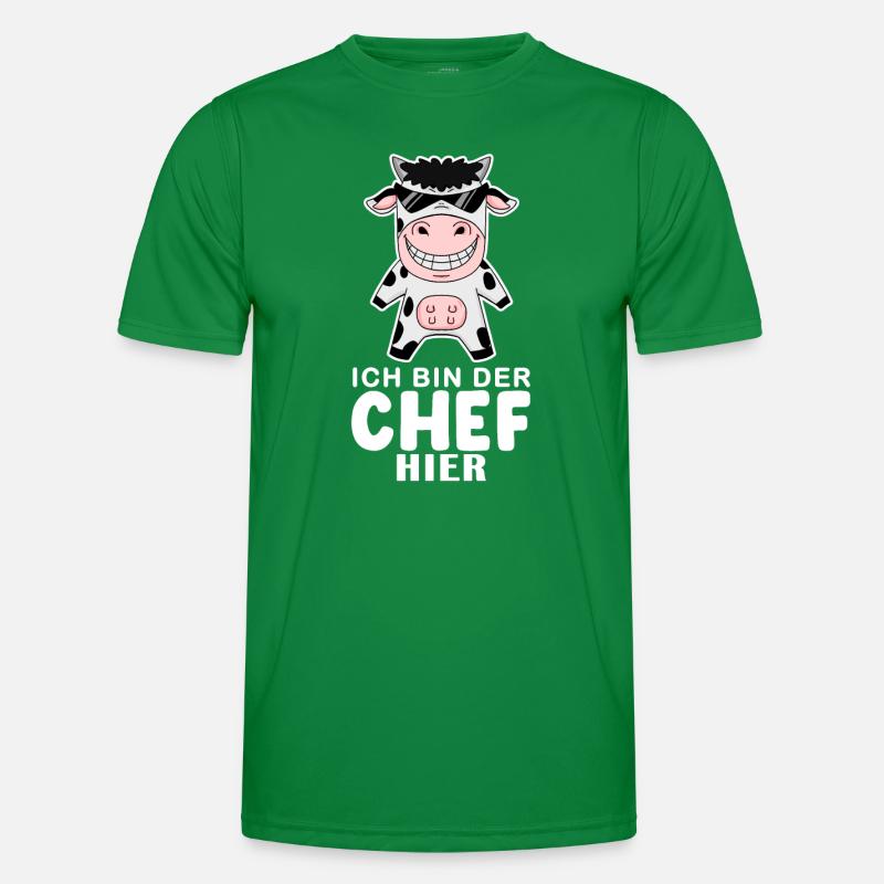 coole Kuh Chef Spruch Männer Funktions-T-Shirt
