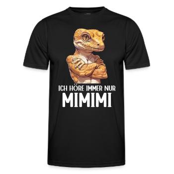 Gecko Reptilien Ich höre immer nur Mimimi - Männer Funktions-T-Shirt - Schwarz - Vorne - AI Model Male 178 dark (178cm)
