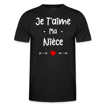 je t'aime ma Nièce - T-shirt sport Homme - noir - Devant - AI Model Male 178 dark (178cm)