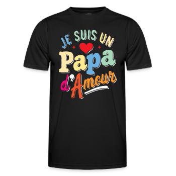 Belle idée cadeau je suis un papa d'amour - T-shirt sport Homme - noir - Devant - AI Model Male 178 dark (178cm)
