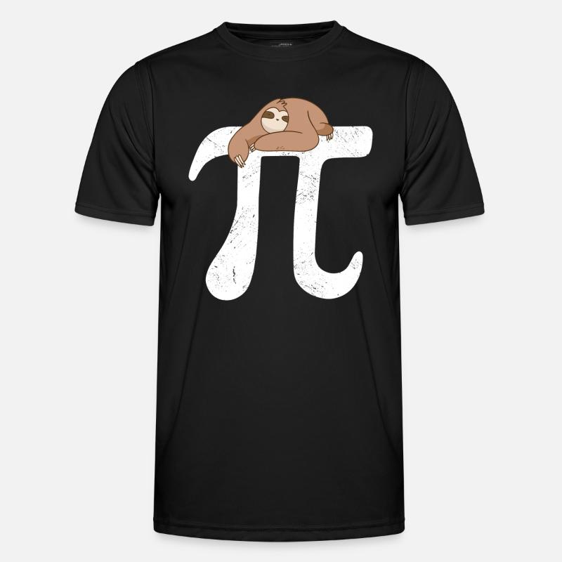 Math Sloth Pi - Männer Funktions-T-Shirt - Schwarz