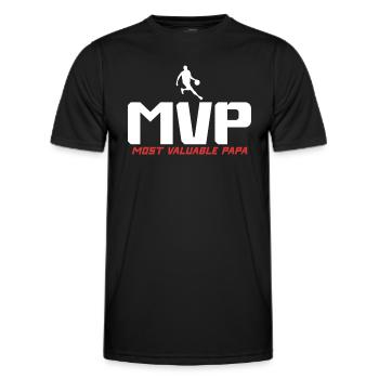 Most Valuable Papa Basketball Gift Idea - Men's Functional T-Shirt - black - Front - AI Model Male 178 dark (178cm)