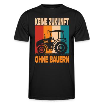 Landwirt Demo Keine Zukunft Ohne Bauern Protest - Männer Funktions-T-Shirt - Schwarz - Vorne - AI Model Male 178 dark (178cm)