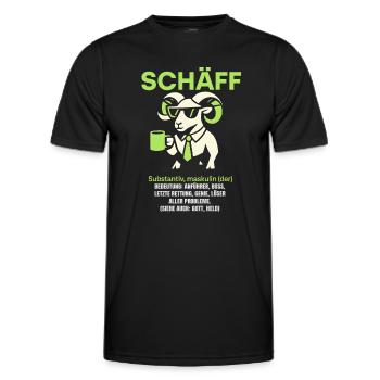 Schaf Spruch Schäff Lustig Geschenkidee Schafe - Männer Funktions-T-Shirt - Schwarz - Vorne - AI Model Male 178 dark (178cm)
