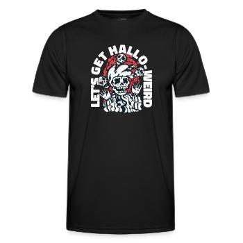 Halloween Skelett Spruch Let's Get Hallo Weird - Männer Funktions-T-Shirt - Schwarz - Vorne - AI Model Male 178 dark (178cm)