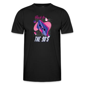 Retro 90s Back To The 90's - Men's Functional T-Shirt - black - Front - AI Model Male 178 dark (178cm)