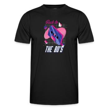 Retro 80s Back To The 80's - Men's Functional T-Shirt - black - Front - AI Model Male 178 dark (178cm)