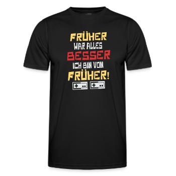 Gamer Früher War Alles Besser Ich Bin Von Früher - Männer Funktions-T-Shirt - Schwarz - Vorne - AI Model Male 178 dark (178cm)