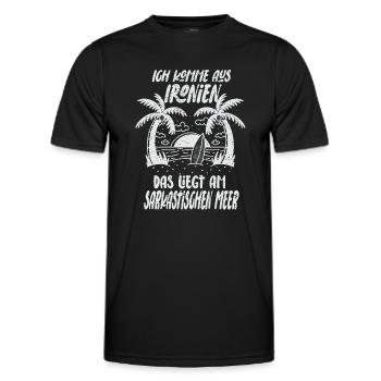 Ich Komme Aus Ironien Sarkasmus Ironie Humor - Männer Funktions-T-Shirt - Schwarz - Vorne - AI Model Male 178 dark (178cm)