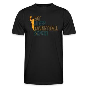Mangez dormir Basketball Basketball Joueur de basket-ball répétitif - T-shirt sport Homme - noir - Devant - AI Model Male 178 dark (178cm)