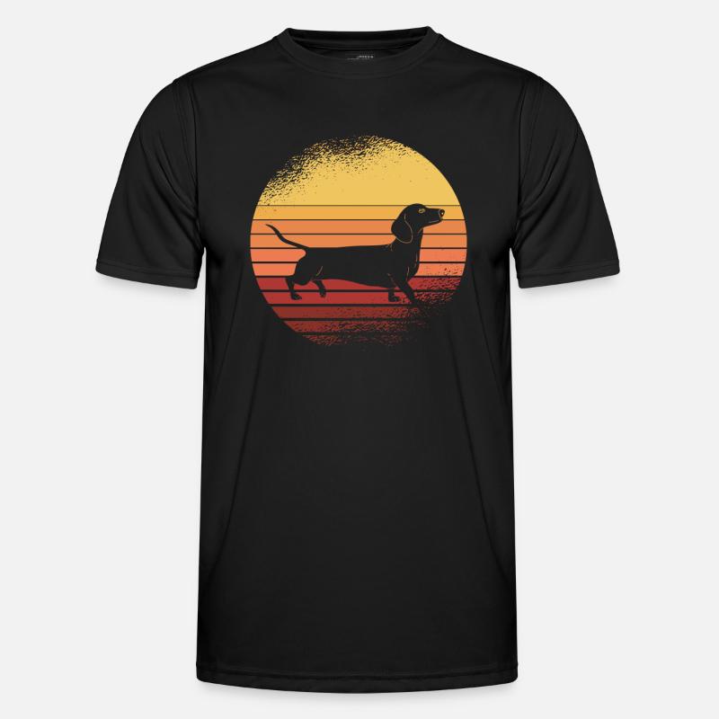 Dackel Hundehalter Hundebesitzer Geschenkidee - Männer Funktions-T-Shirt - Schwarz
