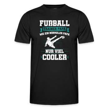 Fußball Trainer Papa Geschenkidee - Männer Funktions-T-Shirt - Schwarz - Vorne - AI Model Male 178 dark (178cm)