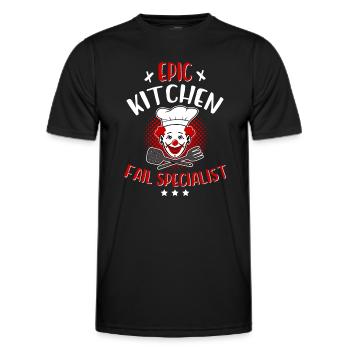 Humour culinaire Dire Epic Kitchen Fail Specialist - T-shirt sport Homme - noir - Devant - AI Model Male 178 dark (178cm)