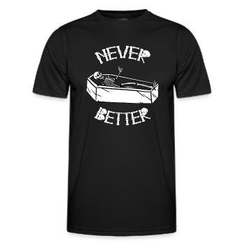 Halloween Skeleton Coffee Burnout Never Better - Men's Functional T-Shirt - black - Front - AI Model Male 178 dark (178cm)