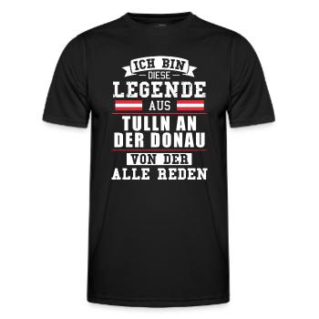 Stadt Tulln an der Donau Österreich Legende Spruch - Männer Funktions-T-Shirt - Schwarz - Vorne - AI Model Male 178 dark (178cm)