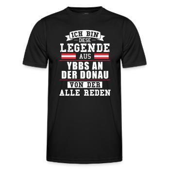 Stadt Ybbs an der Donau Österreich Legende Spruch - Männer Funktions-T-Shirt - Schwarz - Vorne - AI Model Male 178 dark (178cm)