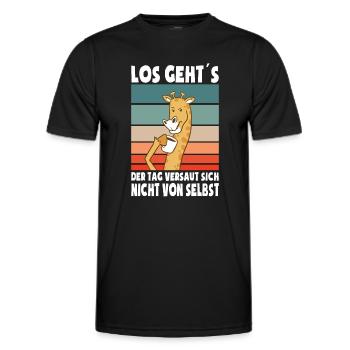 Los Gehts Der Tag Versaut Sich Nicht Von Selbst - Männer Funktions-T-Shirt - Schwarz - Vorne - AI Model Male 178 dark (178cm)