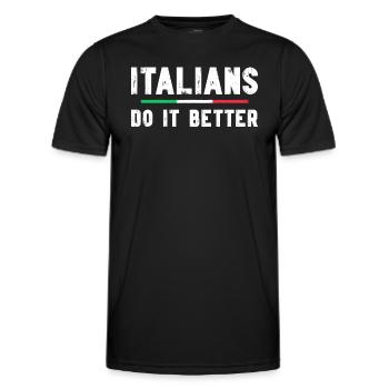 Italien Italien Italien Drôle de dicton - T-shirt sport Homme - noir - Devant - AI Model Male 178 dark (178cm)