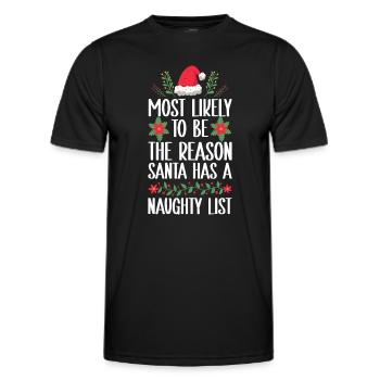 Noël drôle disant Noël coquin - T-shirt sport Homme - noir - Devant - AI Model Male 178 dark (178cm)