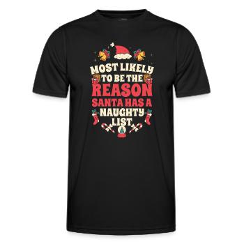 Noël drôle disant Noël coquin - T-shirt sport Homme - noir - Devant - AI Model Male 178 dark (178cm)
