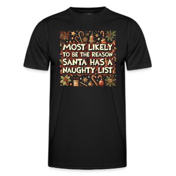 Noël drôle disant Noël coquin - T-shirt sport Homme - noir - Devant - AI Model Male 178 dark (178cm)