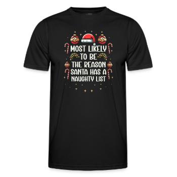 Noël drôle disant Noël coquin - T-shirt sport Homme - noir - Devant - AI Model Male 178 dark (178cm)