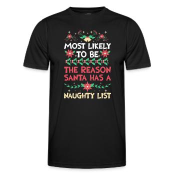 Noël drôle disant Noël coquin - T-shirt sport Homme - noir - Devant - AI Model Male 178 dark (178cm)