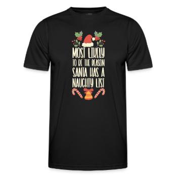 Noël drôle disant Noël coquin - T-shirt sport Homme - noir - Devant - AI Model Male 178 dark (178cm)