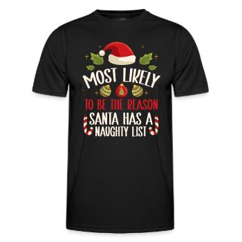 Noël drôle disant Noël coquin - T-shirt sport Homme - noir - Devant - AI Model Male 178 dark (178cm)