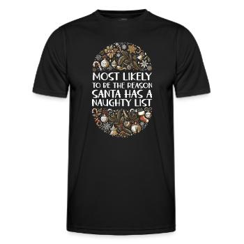 Noël drôle disant Noël coquin - T-shirt sport Homme - noir - Devant - AI Model Male 178 dark (178cm)