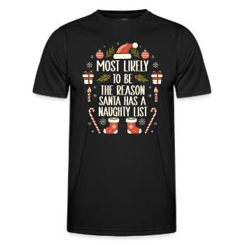 Noël drôle disant Noël coquin - T-shirt sport Homme - noir - Devant - AI Model Male 178 dark (178cm)